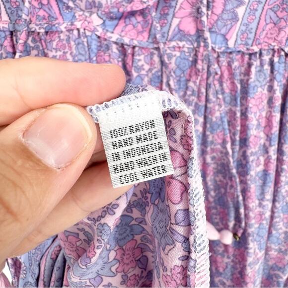 MAHLI The Label Neon Moon Boho Midi Dress In Berry Size S/M Coastal Cowgirl Glam - Picture 15 of 15